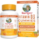 MaryRuth 有机体 维生素 D3 Gummys → 2个月供应 → 成人与儿童 维生素 D Gummy → 免疫支持补充 → VIT D3 1000IU 骨质健康与肌肉功能 → Vegan → Non-GMO → Gluten Free → 60