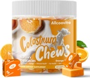 Bovine Colostrum Chews 配有助生药,用于Gut健康、Bloating、Immune支助、皮肤、头发生长和美貌-橙色火焰(60种服务)