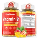 维生素B1 Gummys → Benfotimine 500 mg 配有维生素B6 B9 B12 & 镁用于神经健康,能量和代谢支持 → 糖无,非转基因O, Vegan, 60 Counts