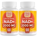 2000年 MG NAD 补充, Liposomal NAD+ 具有高度吸收性, 更高效的Than Nicotinamide Riboside, Pure & Plus 助推补充, 衰老防御,代谢和手机, 120软胶