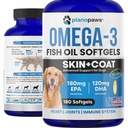 Omega 3 Fish Oil for Dogs Capsules - 沙门 Oil for Dogs - 狗鱼油补充剂 可能帮助 Shedding,过敏,Iching - 支持干皮,Jus - 狗皮和煤补充剂 - 180 Fish Oil Pills