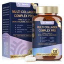 含Hyaluronic Acid, Keratin, Biotin, VIT A C & E 用于皮肤、头发、钉子、联合和美容的Colagen Pro - 多Colagen Peptides Captsules 用于女性和男性的I II III V & X型 Capts - 120