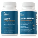 Tobias Colon博士 14日清洁剂和Ashwagandha Capsules、Colon Clean Cleanse Detox 和使适应剂平静下来、支持能源和免疫健康,非GMO