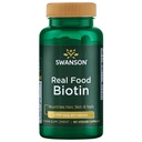 Swanson Real Food Biotin Vitamin B-7 毛皮直肠代谢 有机蜂鸟树提取 Vegan Gluten-Free 非GMO B7,5000 mcg 90 Veggie Capsules (Caps) 健康