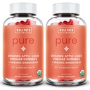 WellPath Pure ACV Gummys (2 Pack) - 苹果苹果苹果苹果醋和妈妈 - USDA 有机糖和姜汁用于Gut Health QQ Vegan, Non-GMO, 120 Ct