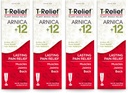 T-Relief Arnica+12 Cream Natural Relieving Actives for Back Pain Jone Sore Suncle Aches & Stiffness, 全身快速女性和男性代理救济 - 4 oz(4 包)