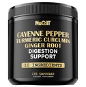 Cayenne Pepper Capsules 具有涡轮曲霉素根,姜根,柏柏林 HCl & More - 支持免疫系统,文摘,联合健康和心脏健康 - 150 Capsules