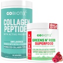 GOBIOTIX 超级绿地与柯拉根套装 - 与有机螺旋藻和头发-皮肤-奈尔斯支持的维生促进器 - 每架30架