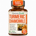 Turmeric Supplement & Chamomile Capsules for Sleep - 有机Turmeric Sleep Supplement with Chamomile Flowers Extraction (Manzanilla) - 放松与压力支持 - 联合与消化健康. 60 Capsules