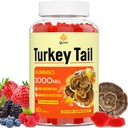 土耳其Tail蘑菇 土耳其Tail(100%水果加工机体,40%Beta Glucans) 加黑辣椒,蘑菇Gummys for Gut, Energy, Brain & Immune Support, Mixed Berryies Flavor QQ Vegan, Non-GMO, 60ct