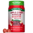 Nature's Truth Apple Vider Vinegar Gummys | 600 mg | 75 mg  Gu 75 Gummys | Apple Flavor | Vegan, Non-GMO, Gluten Free Supple Supplement (英语).