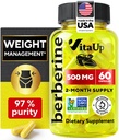 Berberine 补充500mg - 美国制造Berberine 500mg - 非GMO Berberine HCL - 关于重量管理、能源、免疫支持的Berberine 补充60 Capsules