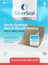 SilverSeal Burn and Wound Dressing X-Static Silver X-Soothing, Moist & Protective X- Burns, Cuts & Wounds 4 Sterile Dressings 银封烧和伤痕涂装 X-Static Silver X-Soothing, Moist & Protective X-Burns, Cutsions & 4 Sterile Dressings