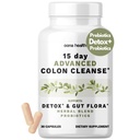 15日 高级Colon Clean Cleanse,Probiotics & Natural Herbs,支持女性和男性的Detox & Gut Flora,与Cascara Sagrada, Psyllium Husk & Senna Leaf, 30 Capsules 1-2日 15日 清扫