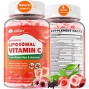 成人和孩子的天然维生素C 1000 mg Gummies 9+,可食用维生素C w/ 11 mg Zinc, D3, 老年莓, Echinacea, 生物氟化物, 免疫支持, 水果全食品VIT C, 无糖