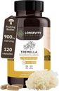 有机Tremella蘑菇 Capsules Supplement(120) QQ 果实体 10:1 高强度雪茄 提取 QQ 10% Beta-D Glucans → 9,000mg 原始等价 Per Service → 皮肤水分和大脑支持