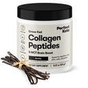 Keto Collagen Pepteides 蛋白粉 配有MCT Oil, Grass Fed, 水解Collagen, 类型 I & III 补编, Keto Coffee Creamer, Vanilla