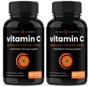 维生素C 1000mg 配有:老莓、Citrus Bioflavonoids & Rose HIPS - 120 Capsules Vegan、非GMO 抗氧化剂补充剂,用于Immune健康与柯拉根生产500mg粉剂