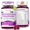 2 Pack Glucosamine Chondroitin Gummys - Glucosamine Chondroitin 配有MSM, 长老莓, Turmeric, 成人, 男人和女人联合支助补充品 - 蓝莓火焰, 120 Cts