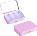 2Pack Pill Box 3 比较药箱 便携式金属旅行药箱 药镜 维生素 鱼油和补充品 便携式药箱 口袋或Purse(Pink)