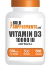散装补充.com 维生素D3 1000IU 软胶 - Cholecalciferol, D3 补充剂,维生素D 1000 IU - 1 维生素D3 软胶(维生素D的250mcg) 每服一次-500天供应,500软胶