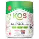 KOS 有机超食品绿皮粉 -- -- 来自生前纤维、超绿色和适应原体的固态健康 -- -- USDA 认证有机物,在一个GMP认证设施中制造 -- -- 28架Berry