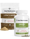 真正的蘑菇 Ergothioneine(60ct)和狮子的马内有机粉(60 services)