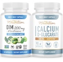 D-Glucarate钙,配有200mg DIM 增强女性雌激素平衡补充剂 | Vegan Gluten Free CDG 配有 Diindolylmethane Capsules(60名服务)的妇女补充剂(90名服务员)
