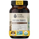 您的Flora Probiotic Terrain – 非GMO 配有发酵豆, Aloe Vera, & Slippery Elm for Gut balance & Digestion – Prebiotics, Postbiotics, 消化酶 – Living Alchemy, 60 Pcs.