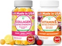 Lunakai Collagen和维生素E Gummys Bundle - 非GMO针对男女的抗衰老补充剂 - 含有维生素C & 250毫克天然维生素E的天然Gummy