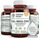 天然核钙镁锌(Cal-Mag Zinc),辅以维生素D3的骨力,帮助改进文摘,健康胶质无糖,基本矿物综合体(100个计数)
