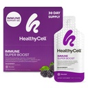 健康细胞 Imune Super boost Daily Liquid Supplements - Echinacea, 老年莓, 维生素C, 维生素D, 钙和锌 - 30 Gel Packs 的成人免疫辅助剂