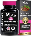Shatavari Capsules for Women 1200mg - 美国制造了用于普通激素支持、更年期和月经井的Shatavari根补充剂 - 60 Vegan Capsules