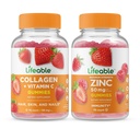 活性Collagen & Vitamin C + Zinc 50mg, Gummys Bundle - Great Tasting, Vitamin 补充, Gluten Free, GMO Free, Chewwable Gummy (英语).