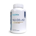 NU-D3 + K2 - 维生素D3 和 K25,000 iu 补充剂 - 装有 Reishi 蘑菇、镁、锌 - 60 cm, 60 Services - 仅在美国产品中制造