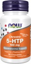 现在食品补充品,5-HTP(5-羟基tryptophan)100毫克,神经递质支持*,90 Chewables