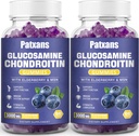 2 Packs 3000MG Glucosamine Chondroitin Gummys - 超强联合健康与MSM 长莓自然联合支持补充,灵活性,成人抗氧化剂免疫支持,120 Gummys.