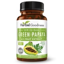 Green Papaya Fruit Capsules - 有机木瓜酶,含有先天生素和消化健康原生素 - 超级消化酶,免疫支持 - 60 Capsules,美国制造
