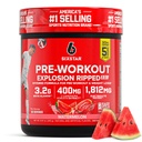 六星前工作爆炸 西瓜(30种服务) - 男女工作前能量粉补充剂 - 工作前饮品与Creatine & Beta Alanine混合 - 运动营养产品