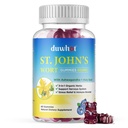 St John's Wort Gummys 600mg,3 in 1 Organical Herbal Supplements for Relief, Nervous System Support, with Ashwagandha & Holy Basil Extraction for Advants & Kids, Non-GMO, Vegan, 60 ct.