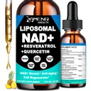 NAD 补充, Liposomal NAD Nicotinamide Riboside Resveratrol 900mg Quercetion, TMG, 维生素B3, 高概率 NAD + 细胞再生者液体补充, 长寿, 能源, 抗衰老, 聚焦