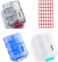 药箱(3 Pack) - 便携式小补品 装有10个比较物的板式集装箱箱 - 药品 Capsule Vitamin Fold 翻转组织者 Dispenser Holder 存储器用于旅行 旅行 皮包 Pocket Purse