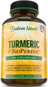 含有1500mg生物丙烯的Turmeric Curcumin - 天然与健康炎症支持,95%的标准化Curcuminoids用于可能性和吸收 - 60个Capsules with Black Pepper