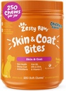 Zesty Paws Omega 3 Fish Oil for Dogs - Zesty Paw Dog 维生素和Hip, Joint & Skin, Chicken (250 Chews)的副产品.