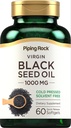 Piping Rock 黑种子 油软胶 Capsules + 1000 mg → 60 Pills → 冷压溶剂 自由 → 非 GMO, Gluten 免费补充