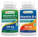 最佳天然维生素B1作为锡胺单硝酸酯500毫克和维生素b6 200毫克