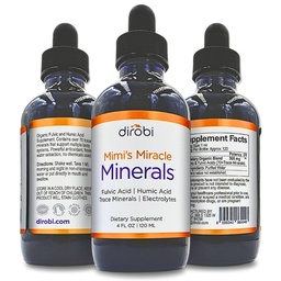 迪罗比·米米的奇迹矿物 富尔维奇酸 胡米酸 - 矿物混合液滴补充物 液迹矿物 70 离子矿物 - 有机植物衍生物(4 oz 120天供应量). .