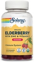 SOLARAY 有机老莓果汁 w/Zinc & Vitamin C 健康免疫系统支持 | Gluten Free | 30 Serve, 60 Ct