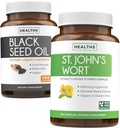 黑种子油 & 圣约翰蠕虫(3-Month Supplement) 和谐 Essence Bundle of Black Seed Oil (180 Capsules) 冷前奈杰拉·萨蒂瓦 & 圣约翰蠕虫(180 Capsules) 配有强大的900mcg Hypericin