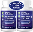 自然完美之夜 美拉图宁 20mg 180快速溶解板块 2-Pack 天然混合贝里 Flavor → High Potency → 糖自由 → Vegan → Gluten Free → 2 计数